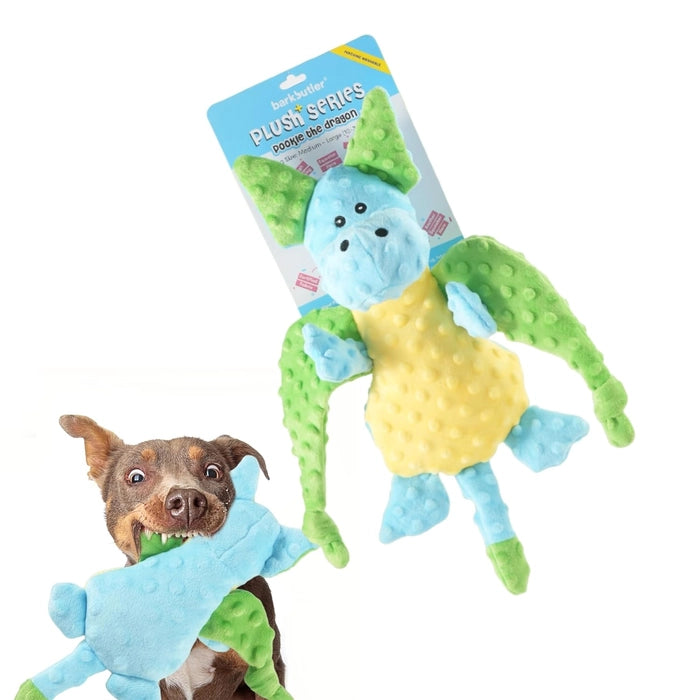BarkButler Pookie The Dragon Plush Squeaky Dog Toy