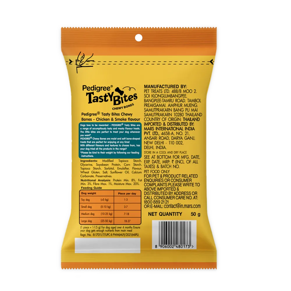 Pedigree Tasty Bites Chicken & Smoke Dog Treat