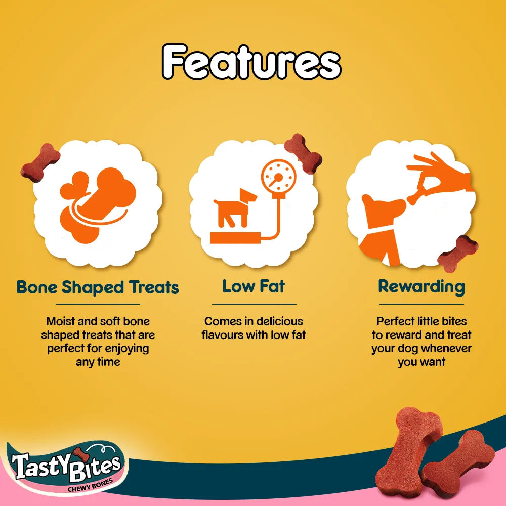 Pedigree Tasty Bites Chicken & Smoke Dog Treat