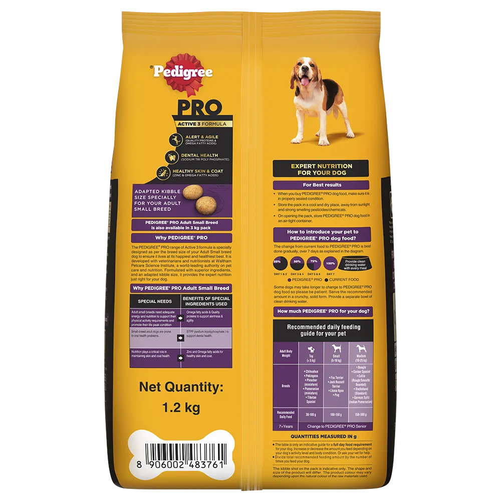 Pedigree Pro Adult Small Breed Dog Dry Food