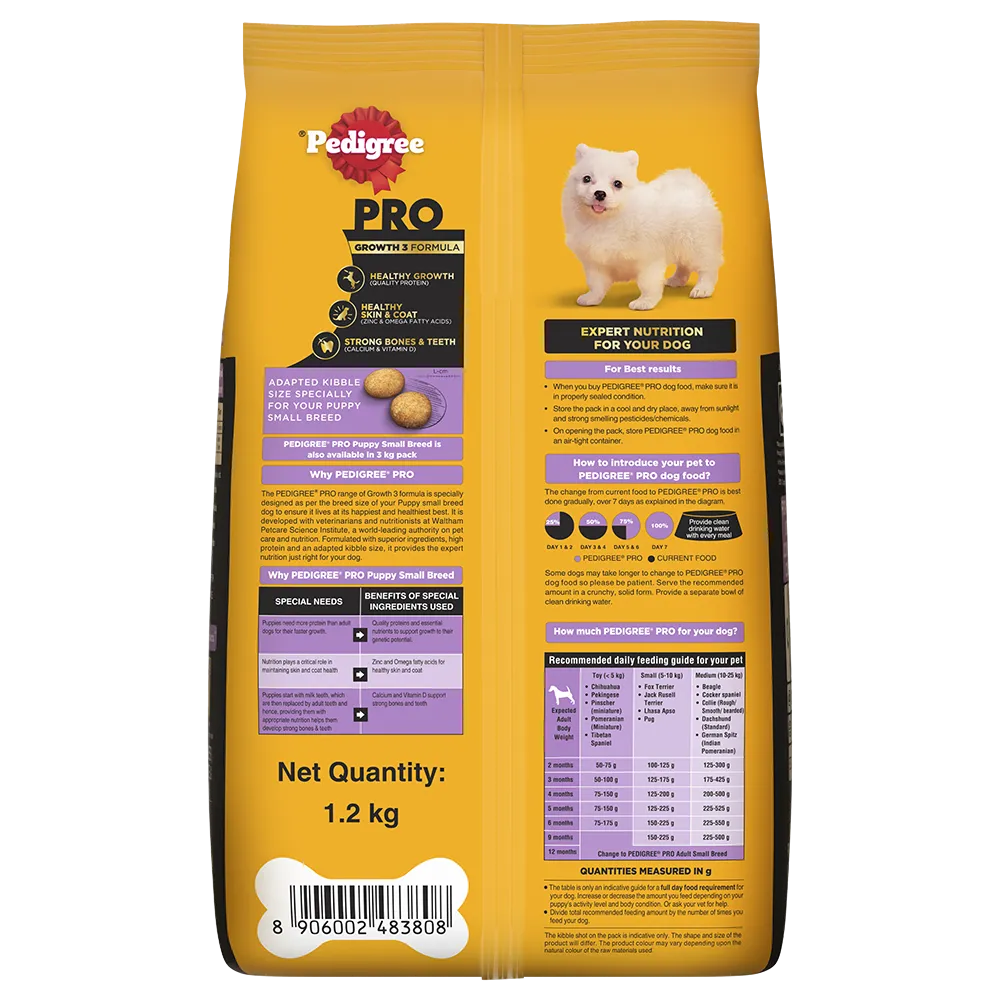 Pedigree Pro Small Breed Puppy Dog Dry Food
