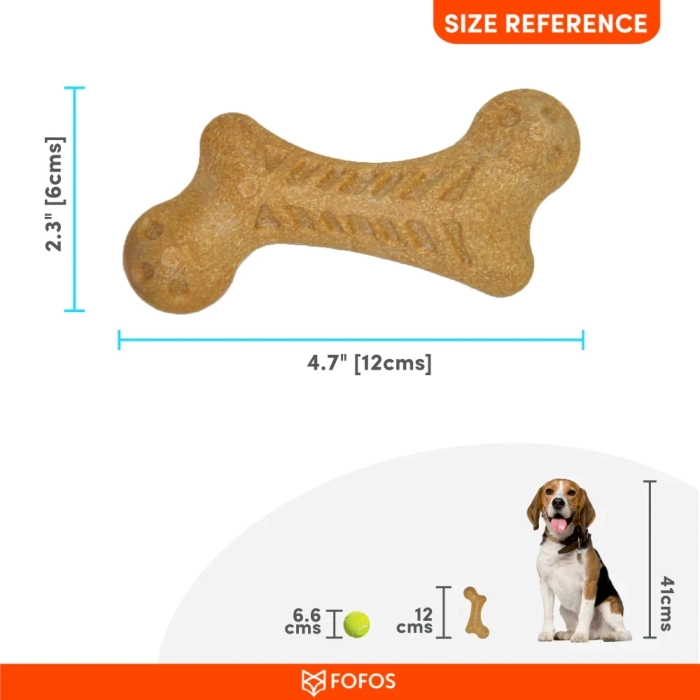 Fofos Woodplay Bone Toy for Aggressive Chewer Dogs