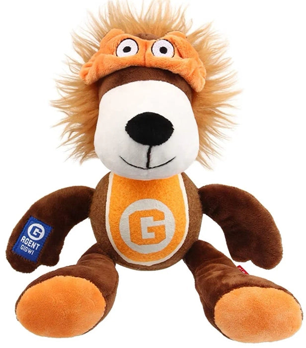 Gigwi Agent Lion Plush and Tennis Ball with Squeaker Dog Toy