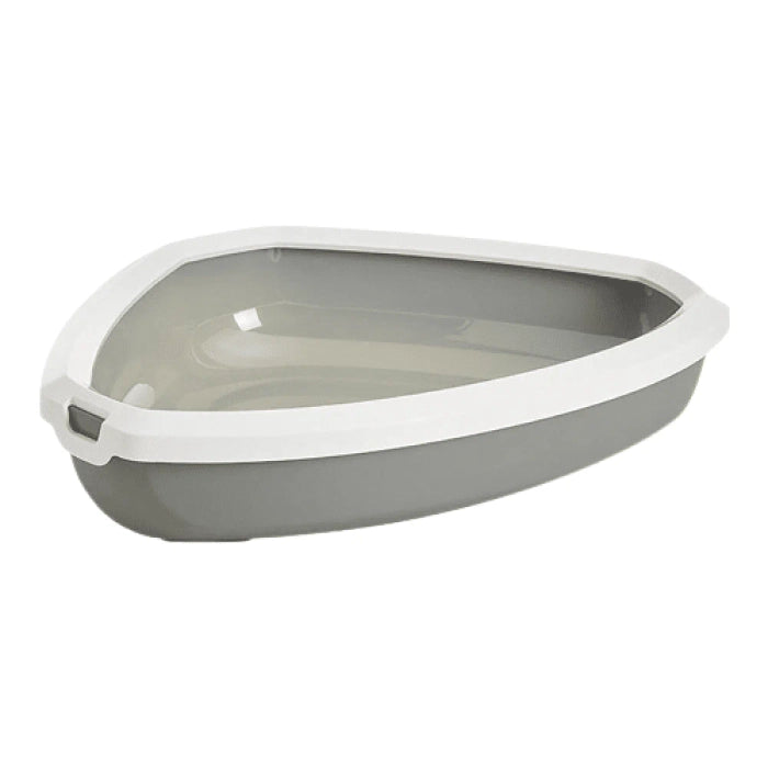Savic Rincon Corner Litter Tray with Rim for Cats
