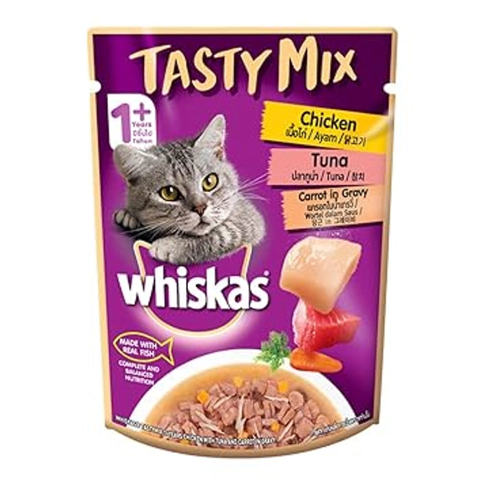 Whiskas Tasty Mix Chicken with Tuna and Carrot Cat Wet Food