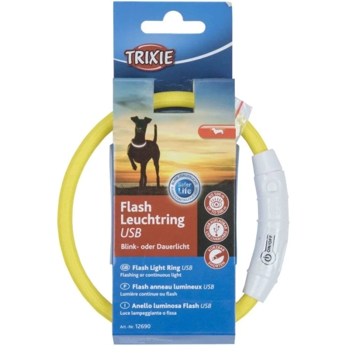 Trixie Usb Flash Light Ring Collar for Dogs