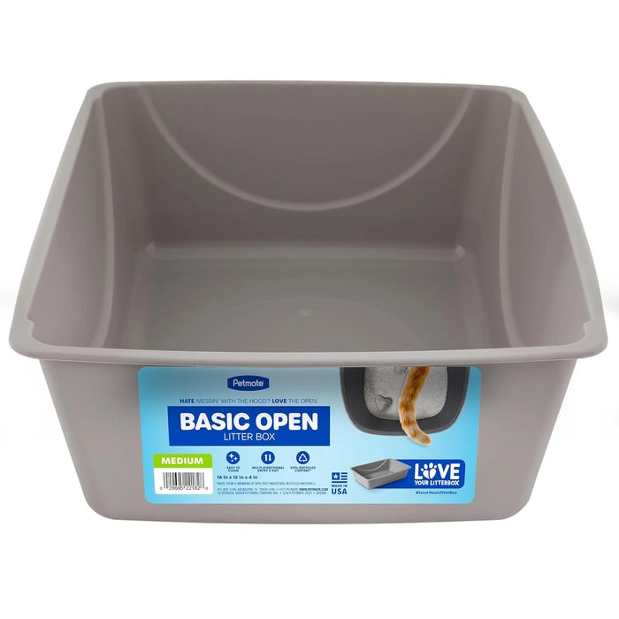 Petmate Basic Litter Pan Mouse Gray Cat Litter Box
