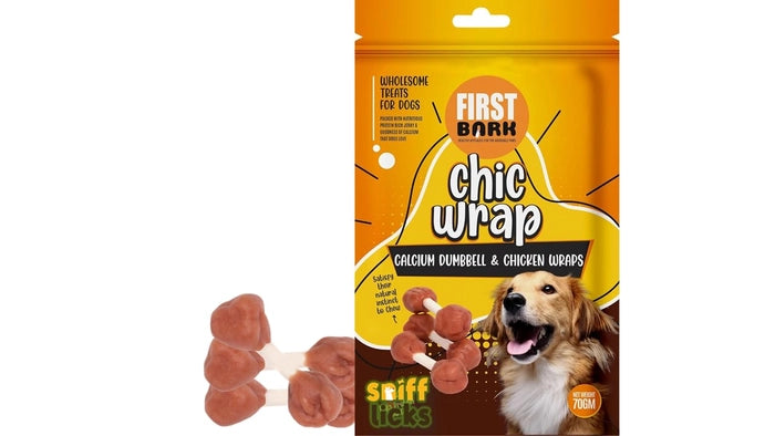 First Bark Calcium Dumbbell & Chicken Wrap Dog Treat
