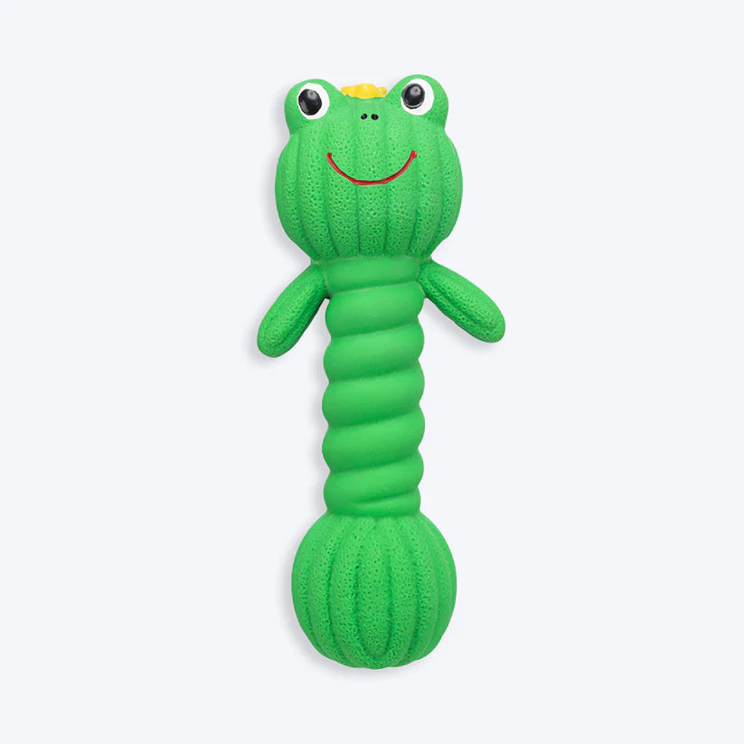 Trixie Dumbbell Frog With Sound Latex Squeaky Toy for Dogs