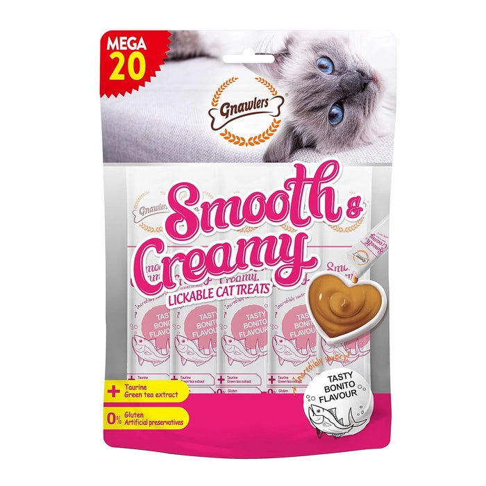 Gnawlers Smooth Creamy Treat for Cats Pack of 20 Tubes
