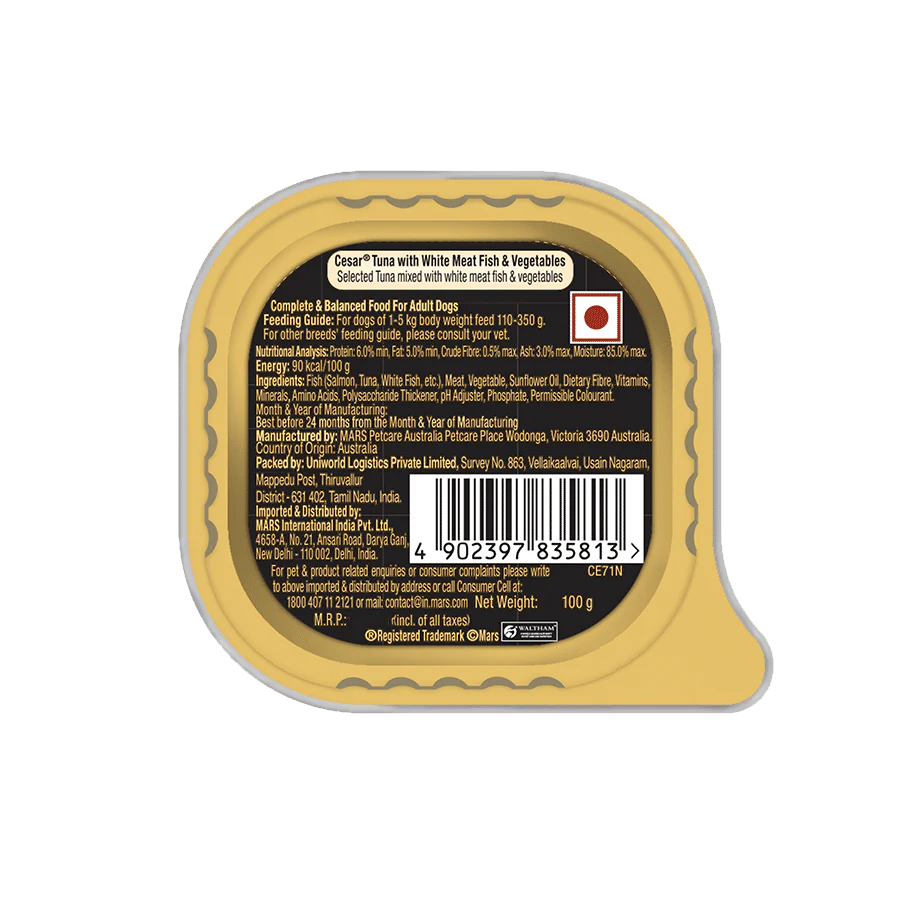 Cesar Tuna with White Meat Fish & Vegetables Dog Wet Food