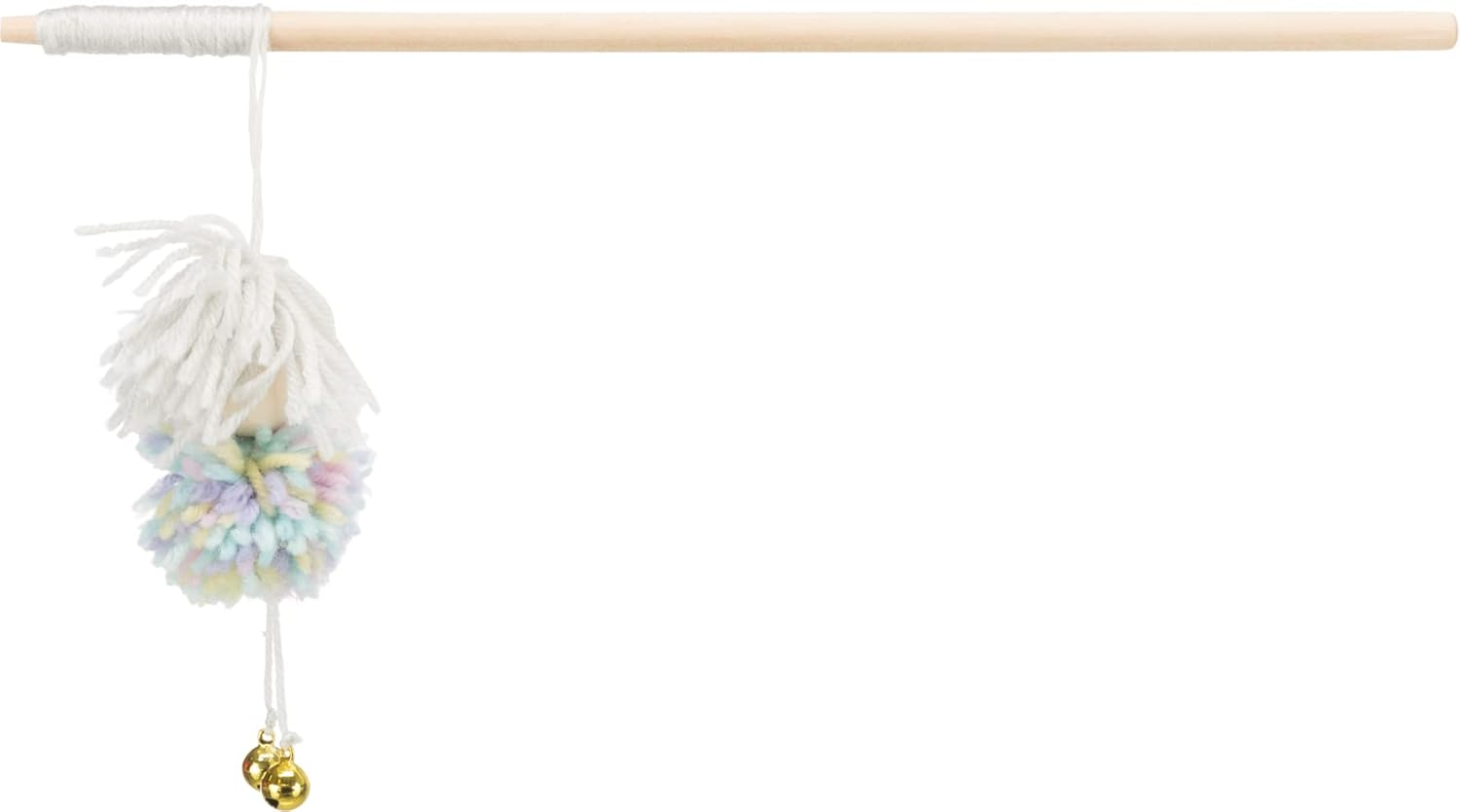 Trixie Playing Rod with Bell & Wool Balls Toy for Cats & Kittens