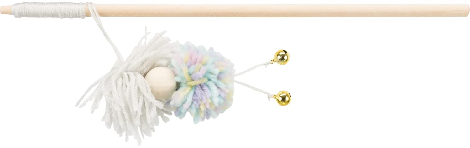 Trixie Playing Rod with Bell & Wool Balls Toy for Cats & Kittens