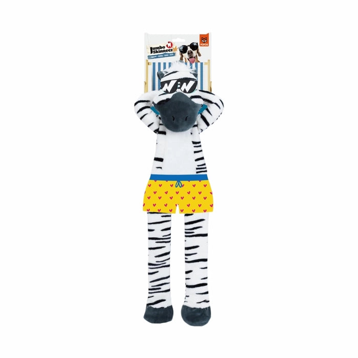 Fofos Zebra Safari Flap with squeaker and Crinkle Dog Toy