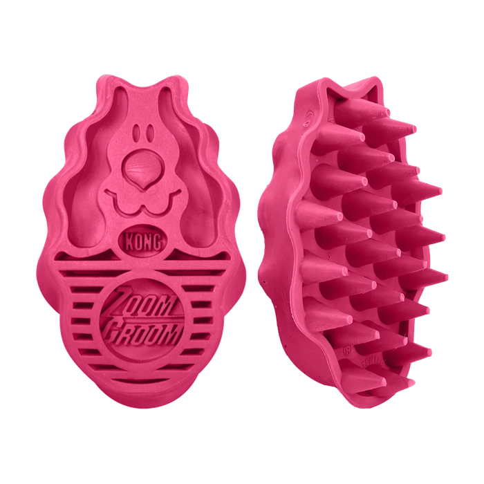 Kong Zoom Groom Raspberry Brush for Dogs