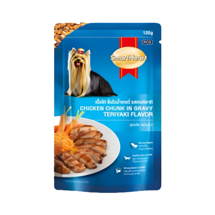SmartHeart Chicken Chunk in Gravy Teriyaki Flavor Dog Wet Food