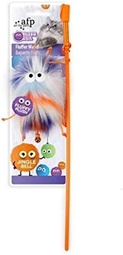 afp Furry Ball Fluffer Wand Toy for Cats