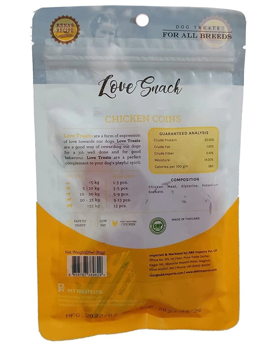 Love Snack Chicken Coins Dogs Treat