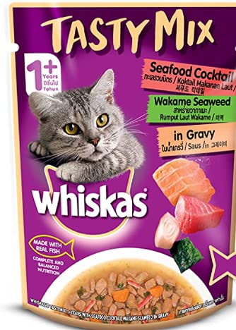 Whiskas Tastymix Seafood Cocktail Wakame Seaweed Cat Wet Food