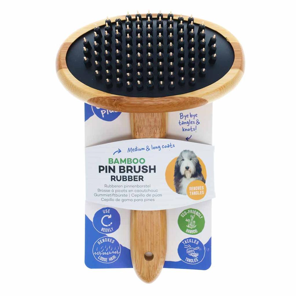 Duvoplus Bamboo Massage Brush for Dogs and Cats