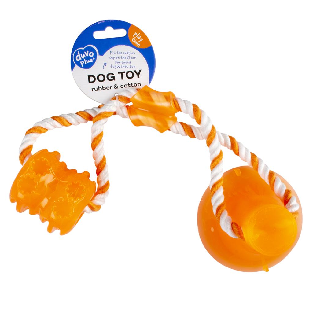 Duvoplus Tug N Chew Toy with Suction Cup for Dogs