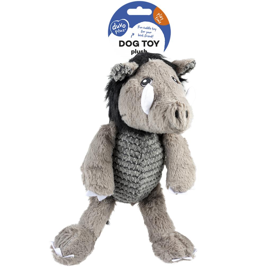 Duvoplus Plush Warthog Tummy Plush Dog Toy with Squeaker