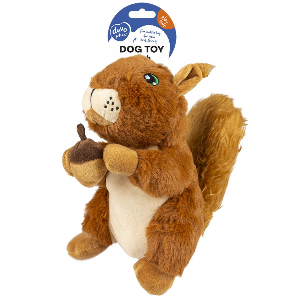 Duvoplus Plush Squirrel Cuddle Plush Dog Toy with Squeaker