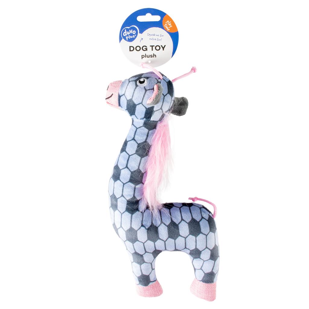 Duvoplus Plush Giraffe Retro Dog toy with Squeaker