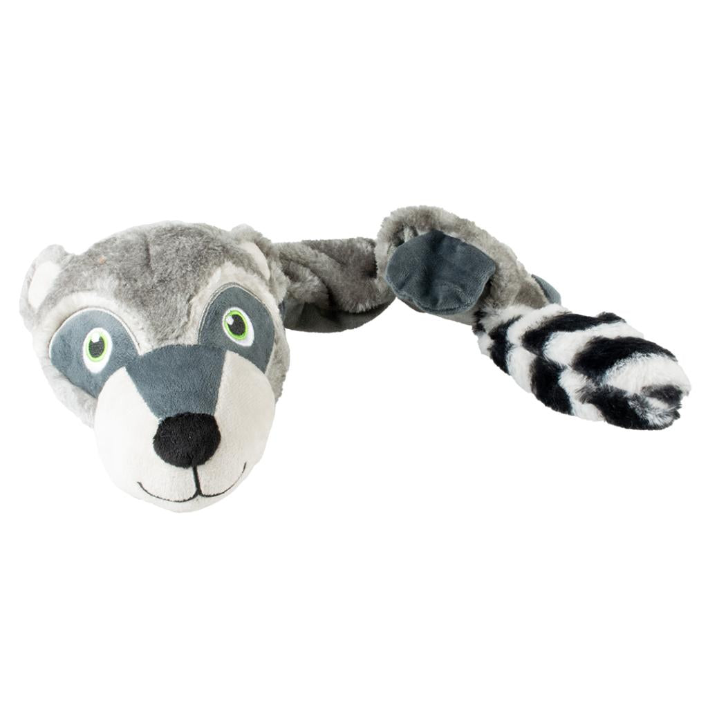 Duvoplus Plush Racoon squeaky Long plush Dog Toy with Squeakers