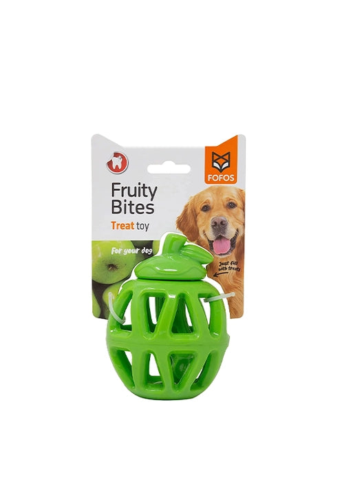 Fofos Fruity Bites Treat Disp Apple Dog Chew Toy