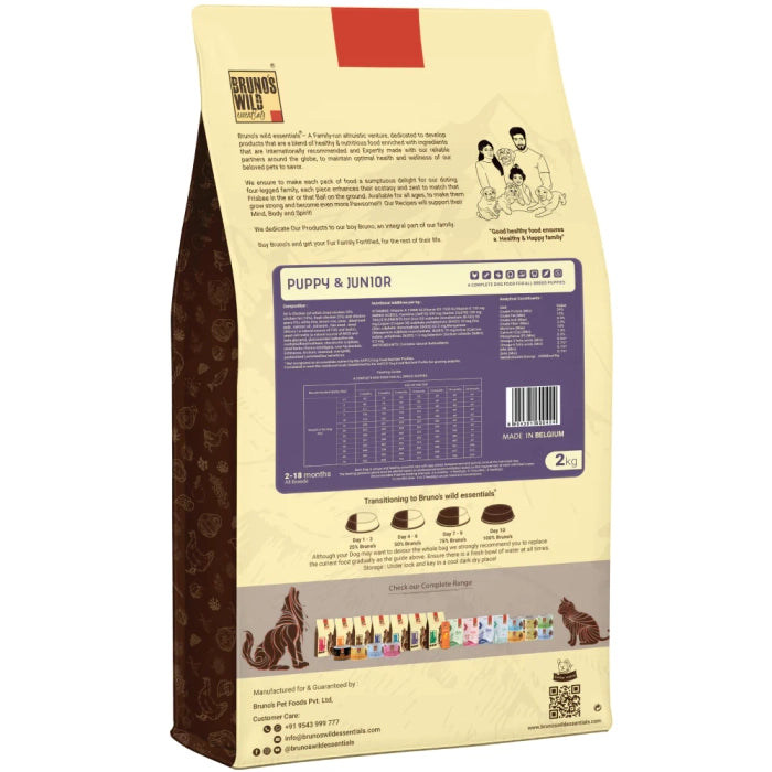 Bruno's Wild Essentials 2-18 Months Puppy & Junior Dog Dry Food