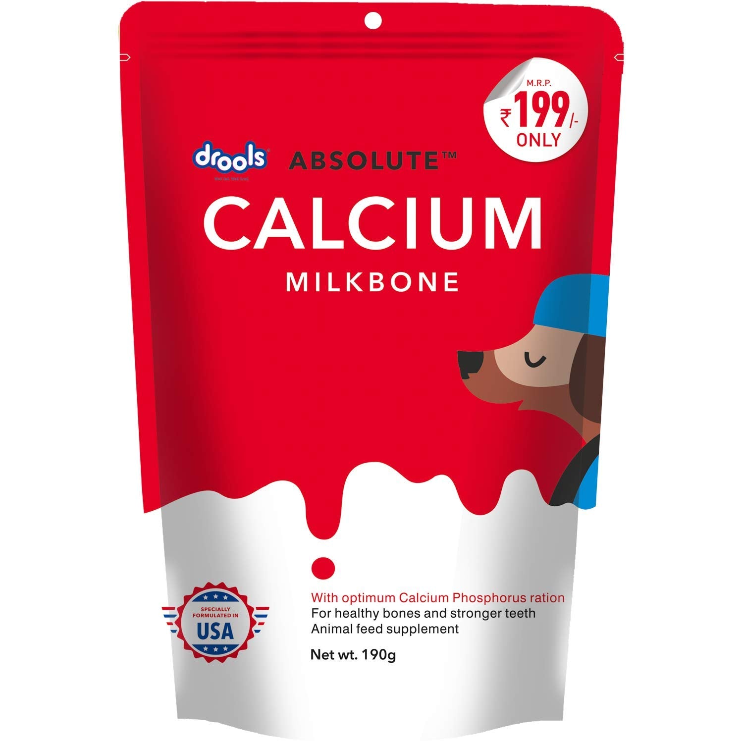 Drools Absolute Calcium Milk Bone for Dog all Life Stages Pouch