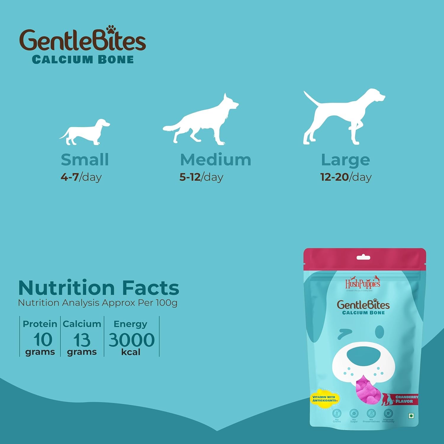 Hushpuppies Gentle Bites Soft Treat Cranberry