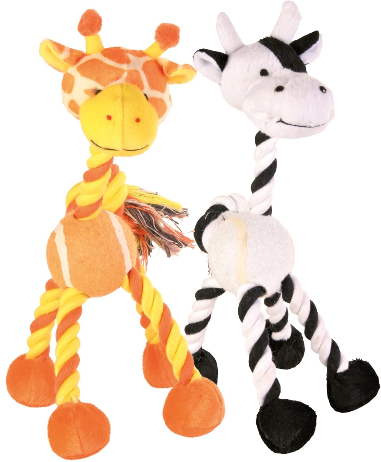 Trixie Animal Dog Toy With Rope and Tennis Ball