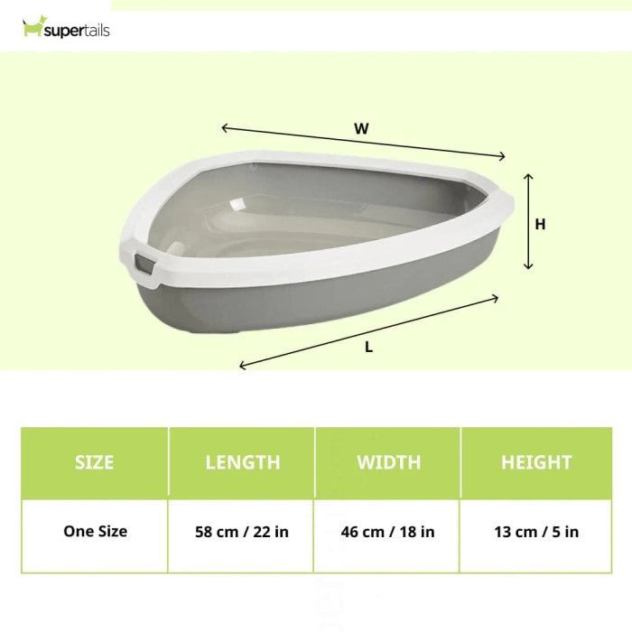 Savic Rincon Corner Litter Tray with Rim for Cats