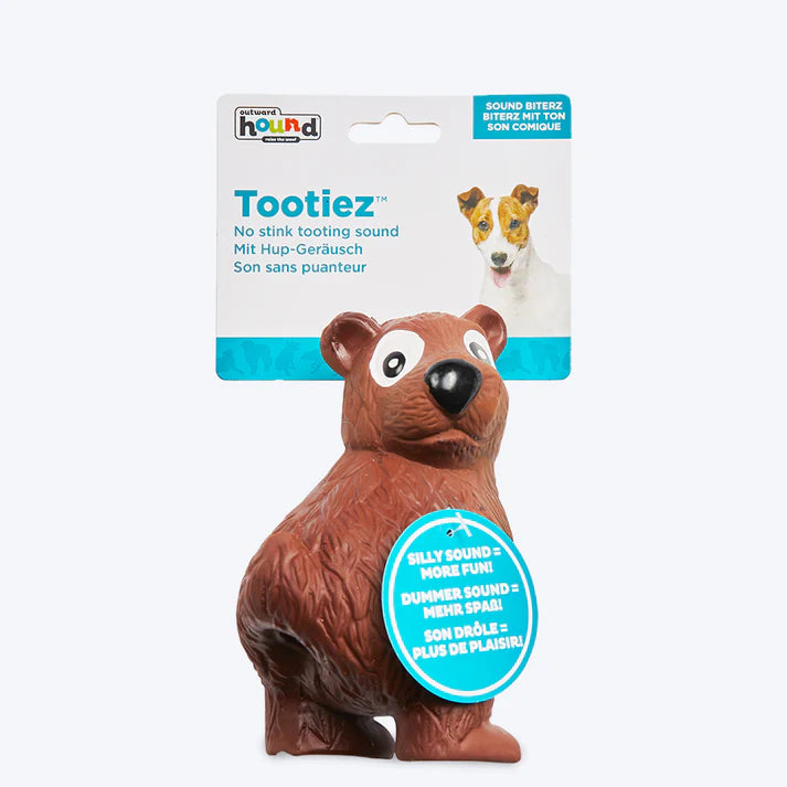 Outward Hound Tootiez Bear Slide Latex Dog Toy