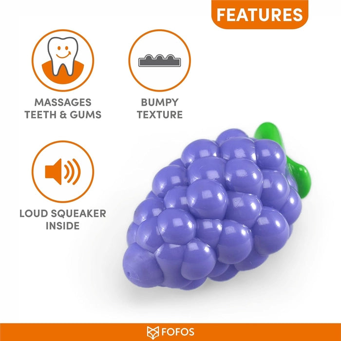 Fofos Tough Fruit Squeaky Grape Dog Toy