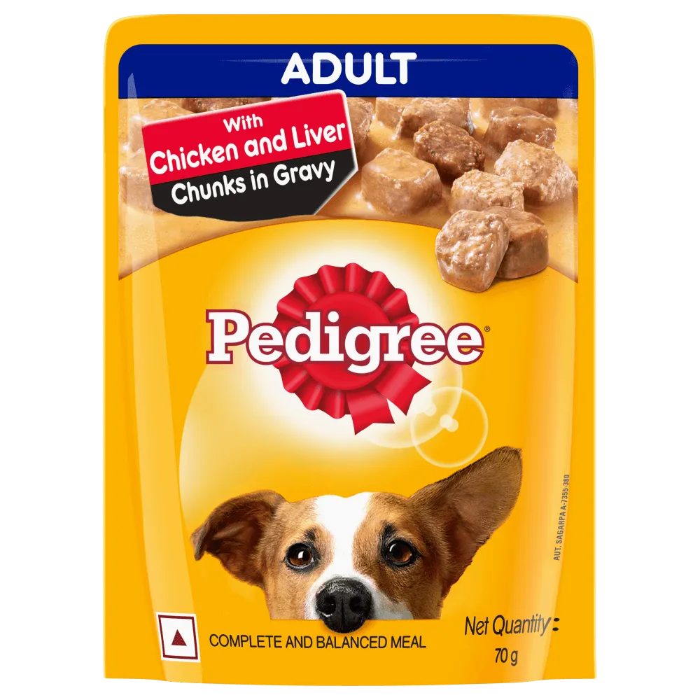Pedigree Chicken & Liver Chunks in Gravy Adult Dog Wet Food