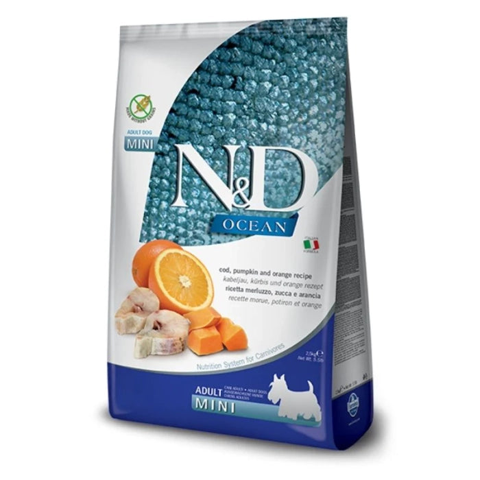 N&D Ocean Pumpkin Codfish and Orange Mini Adult Dog Dry Food