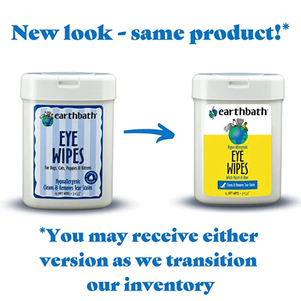 Earthbath Hypo Allergenic & Fragrance Free Eye Wipes for Dogs and Cats