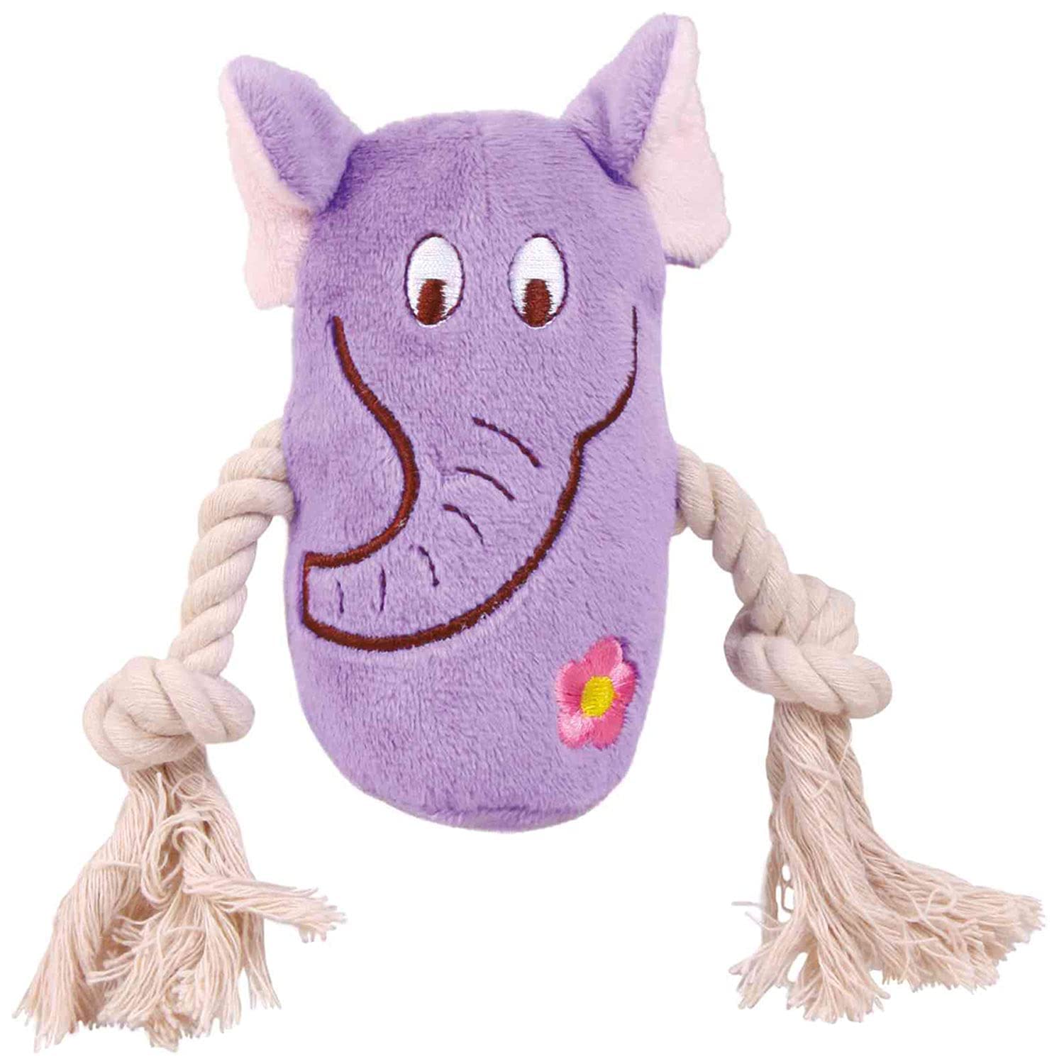 Trixie Animal With Rope Dog Plush Toy