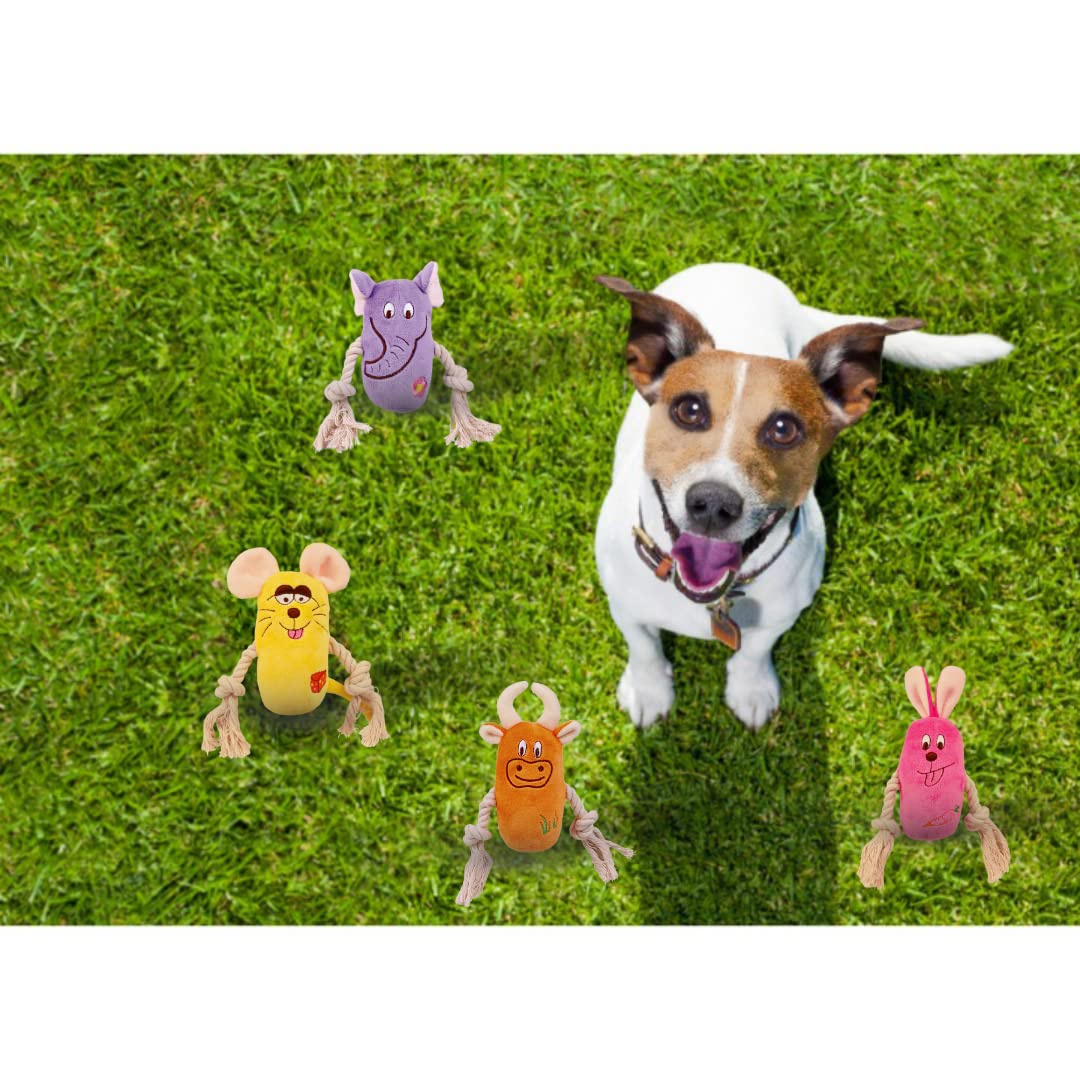 Trixie Animal With Rope Dog Plush Toy