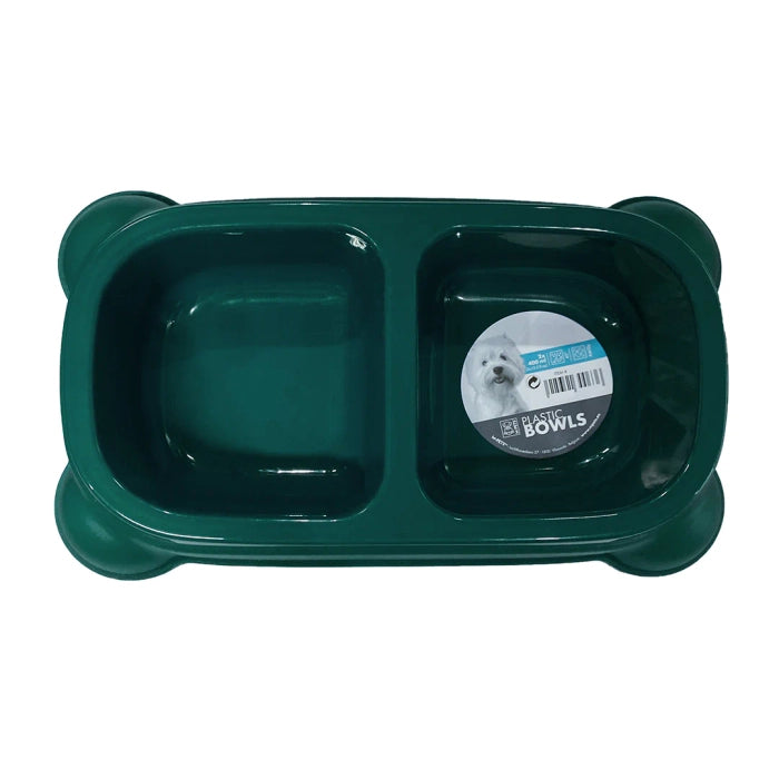 M Pets Plastic Double Bowl