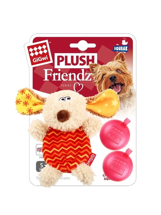 GiGwi Friendz with Refillable Squeaker Plush Toy for Dogs