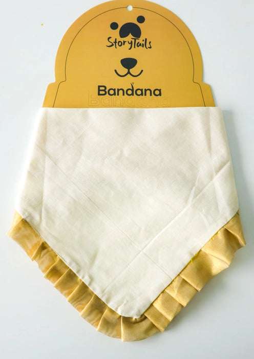 Story Tails Onam Special Kasavu Bandanas for Dogs