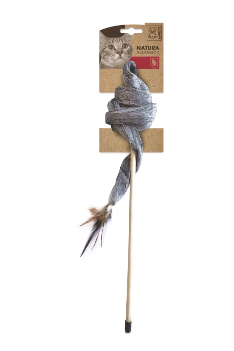 M Pets Natura Plush Ribbon Stick Cat Toy