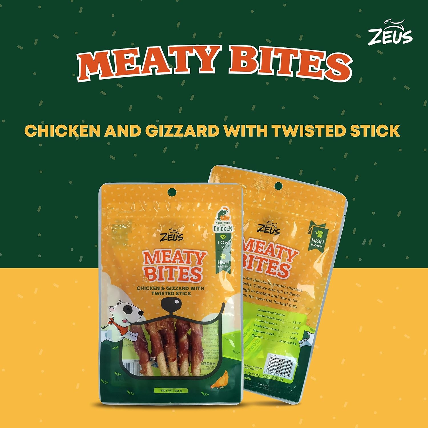 Zeus Meaty Bites Chicken & Gizzard With Twisted Stick