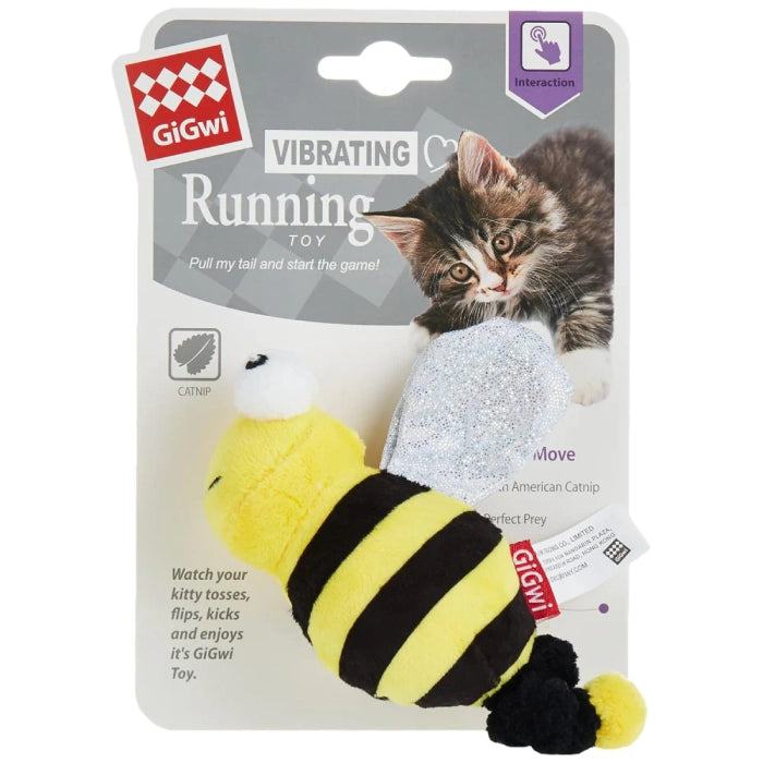 GiGwi Vibrating Running Bee with Catnip inside Toy for Cats