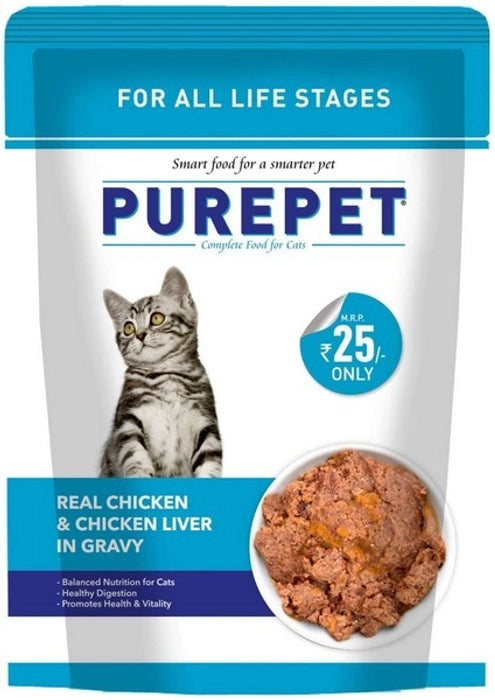 Purepet Real Chicken & Chicken Liver Adult Cat Wet Food