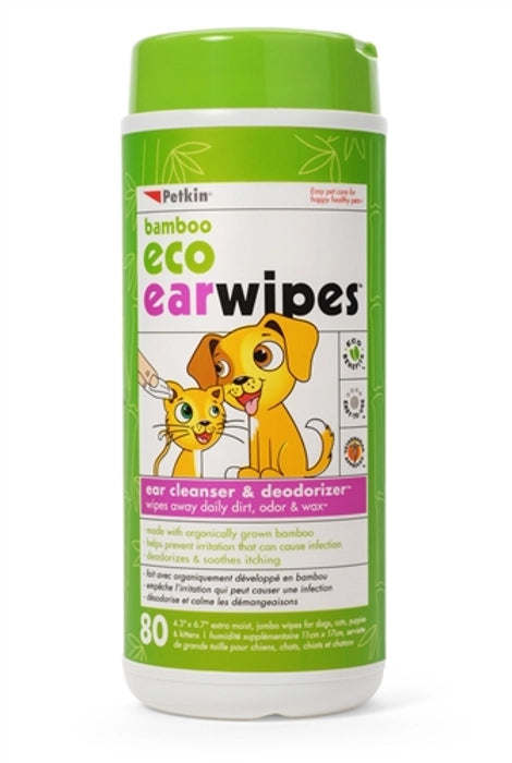 Petkin Eco Bamboo Eco Ear wipes for Dogs & Cats